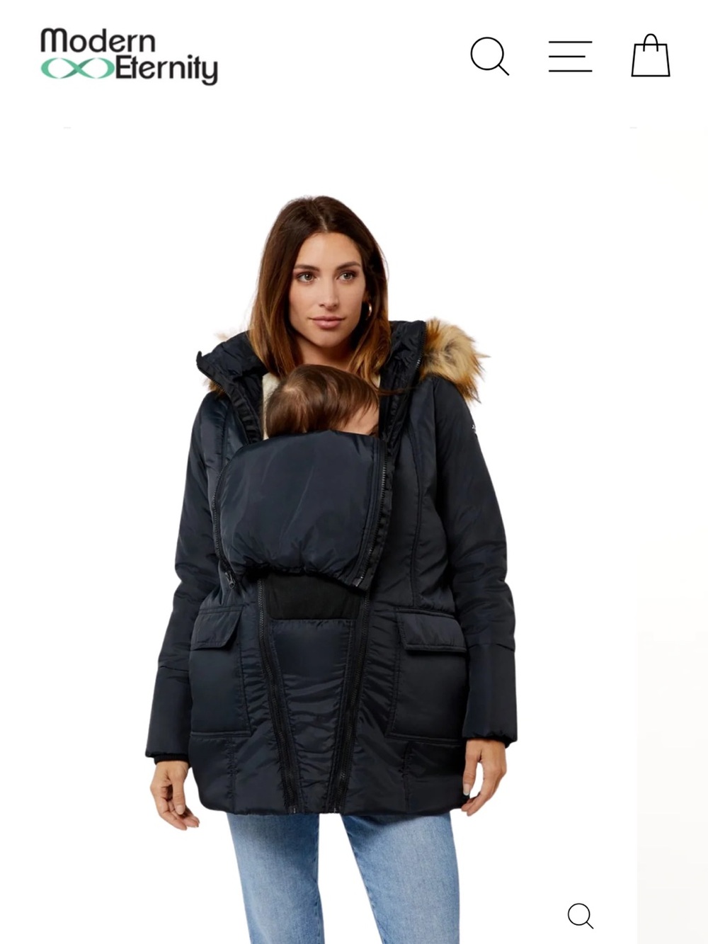 NWT  medium 3in1 Mid-thigh Maternity Puffer coat. Black modern maternity